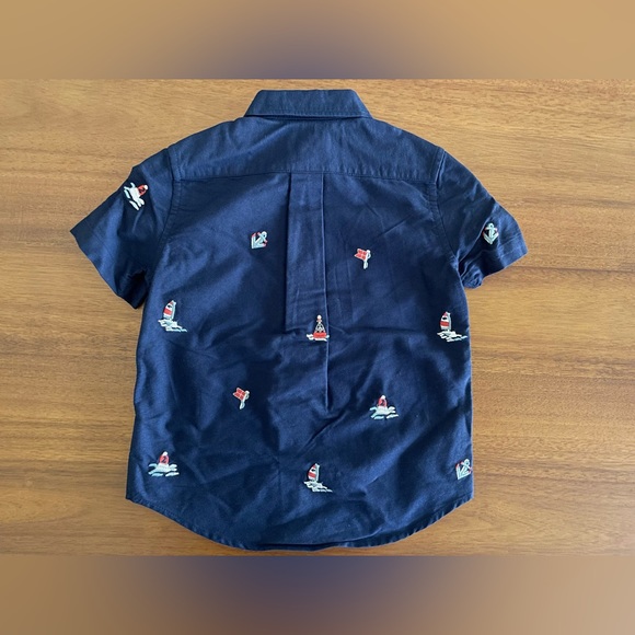 NWT Ralph Lauren Newport Navy Sail Embroidered Oxford Shirt Size 4T - Picture 2 of 4